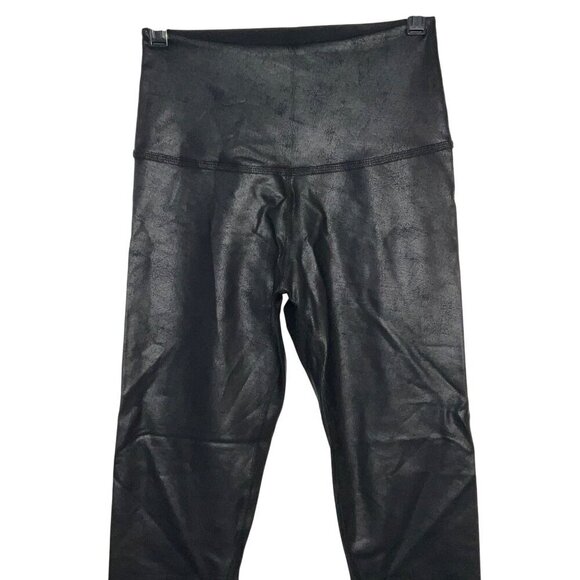 Beyond Yoga Leatherette High Waisted Midi Leggings in Black Leatherette Foil Sm - Picture 6 of 13